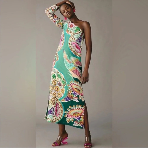 Anthropologie Dresses & Skirts - Anthropologie One Shoulder Printed Shift Dress Size 00P